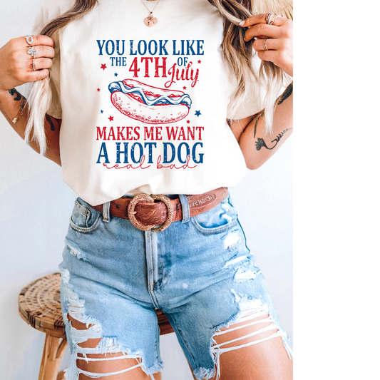 4th of July Hot Dog T-shirt